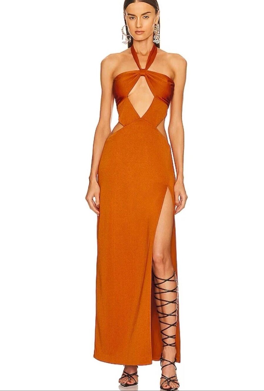 Dundas x Revolve Christy’s Maxi Dress Toffee Brown Size XXS